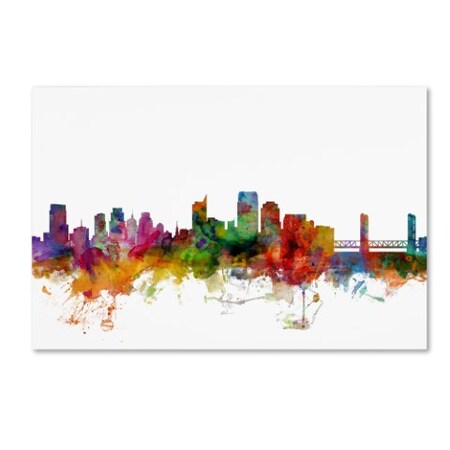 Trademark Fine Art Michael Tompsett 'Sacramento California Skyline' Canvas Art, 16x24 MT0580-C1624GG